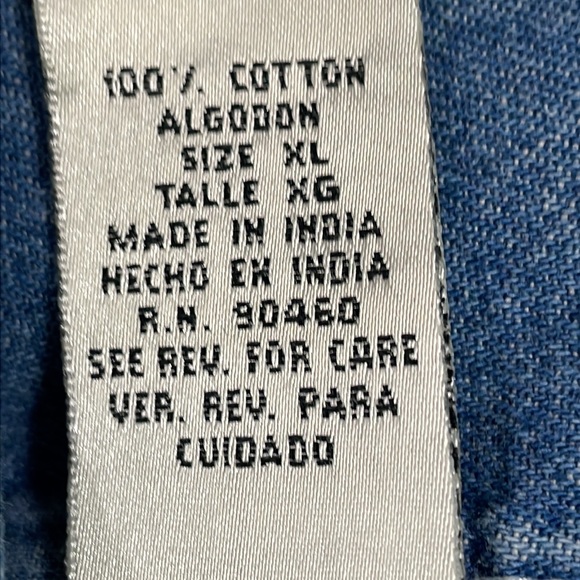 American Glory 100% Cotton Button Down Long Sleeve Size XL Very Soft Blue Collar - Picture 4 of 12